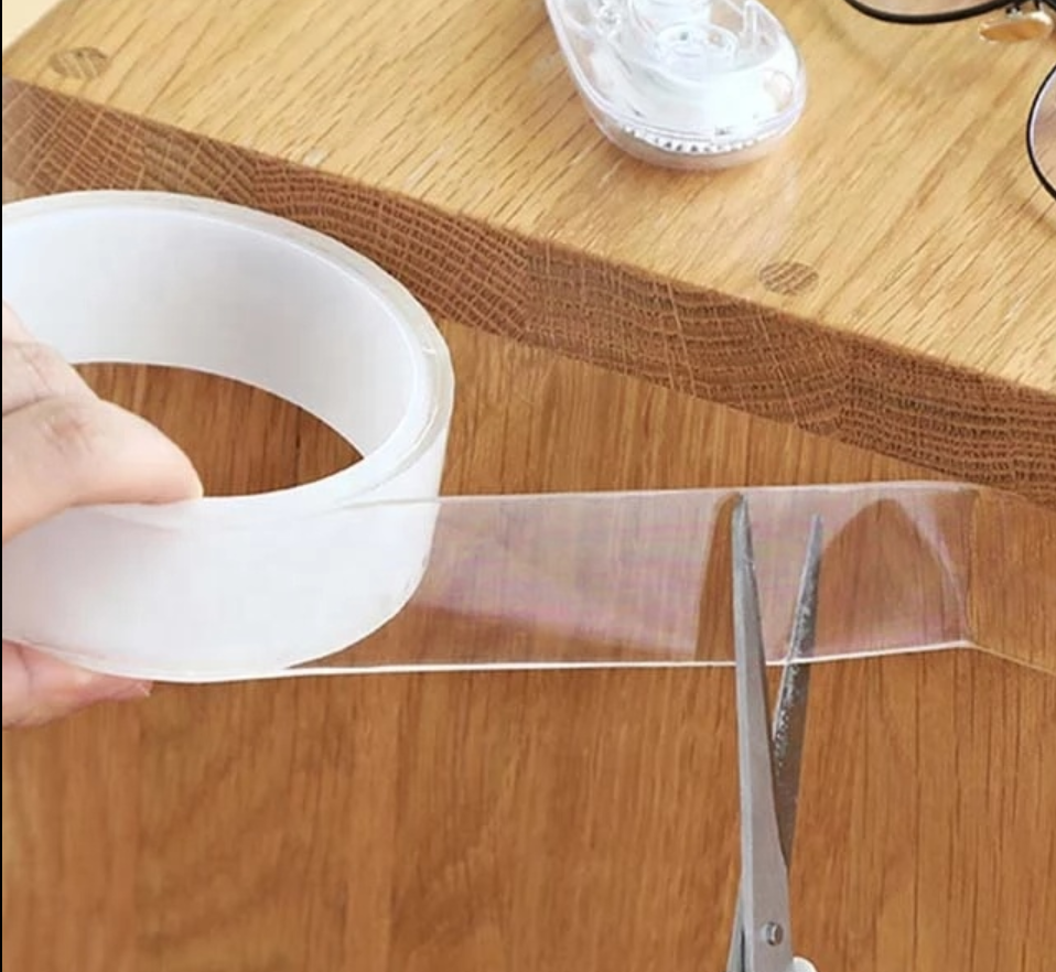 3M/5M Nano Adhesive Tape, GXR Multipurpose Double Sided Transparent No-Trace Removable Glue Tape, 3M/5M Washable Strong Gel Tape Anti-Slip Sticky Tape for Wall, Kitchen, Carpet, Photos Fixed. 