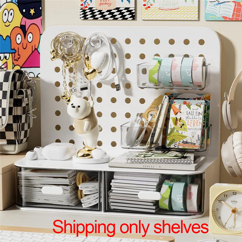 Hook Drawer Type Hole Board Small Card Stand Display Desktop Idol Storage Box Desk Stationery Organization Storage,A. 