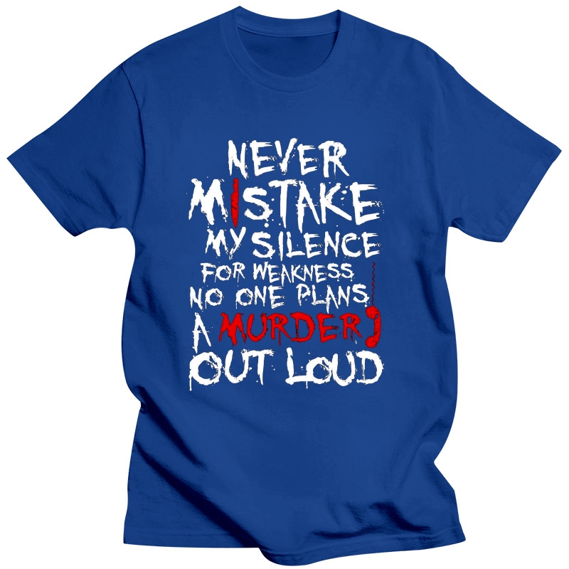 Never Mistake My Silence For Weakness Slogan Mens T-Shirt - Dexter Emo. 