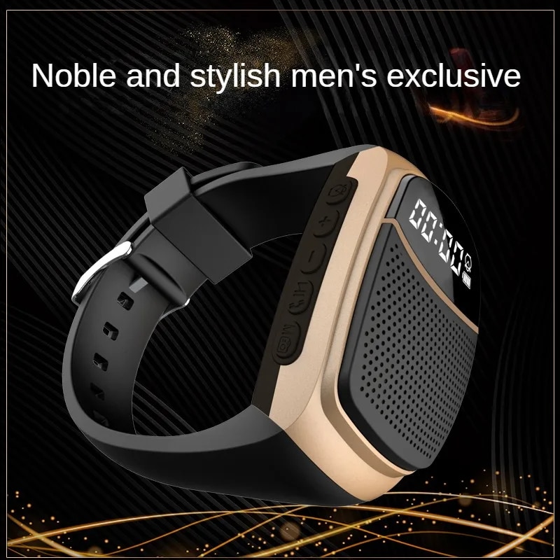 B90 Wrist Wireless Bluetooth Speaker Watch Creative Mini Audio Outdoor Sports Intelligent Display Portable Card Radio Free Calls. 