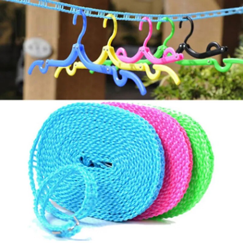 5M Outdoor Clothesline Nylon Non-Slip Laundry Line Rope Cloth Hanging Rope Travel Business Windproof Clothes Cord