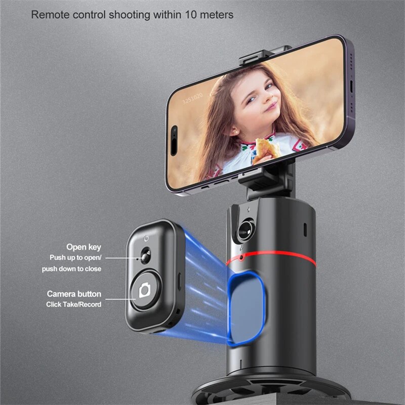 FGCLSY New Wireless Gimbal Stabilizer Selfie Stick 360 Degree Face Tracking With Bluetooth Shutter For Smartphone Live Recording. 