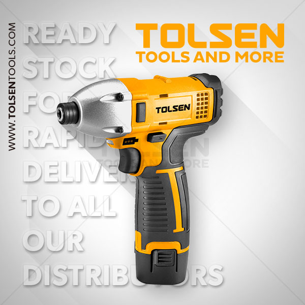 TOLSEN 79037 Li-ion Impact Driver 12V Soft Grip Handle 100Nm Torque, 1/4″( 6.35mm ) quick release bit holder