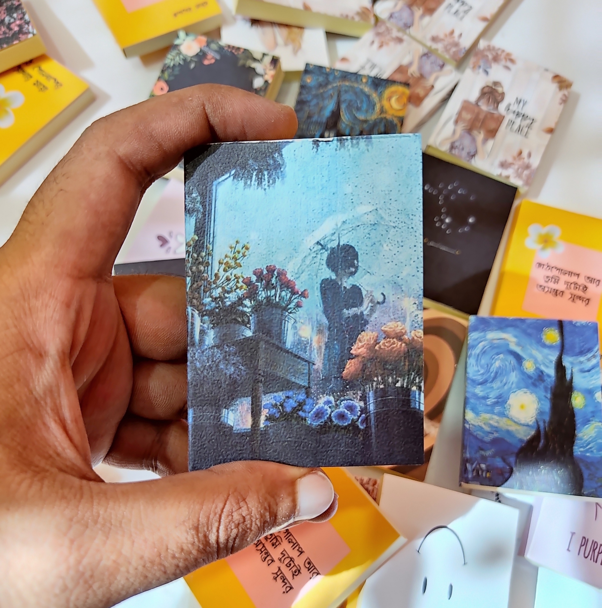 Girl with rain MINI Notebook (3.1"/2.3" size60 sheet/120page)