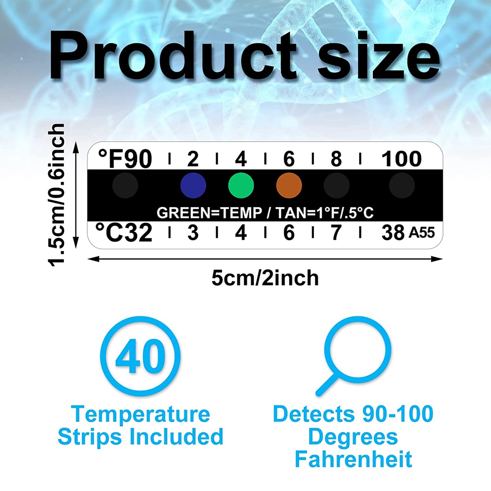 40 Pieces Temperature Strips Testing Adhesive Temperature Strips 90 to 100 Fahrenheit Degree Temperature Sticker Sticky. 