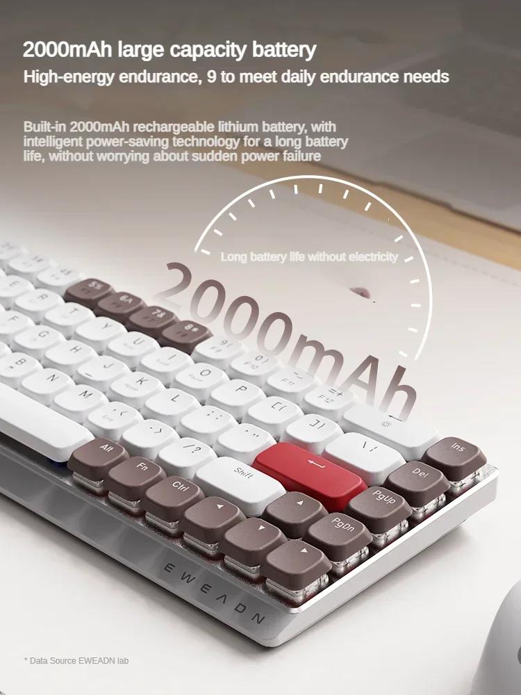 EWEADN MK68 Mechanical Keyboard Wireless Bluetooth 3-Mode Mini Mute 68keys PBT Keycaps Office Gaming Keyboard Mouse Set PC Gift. 