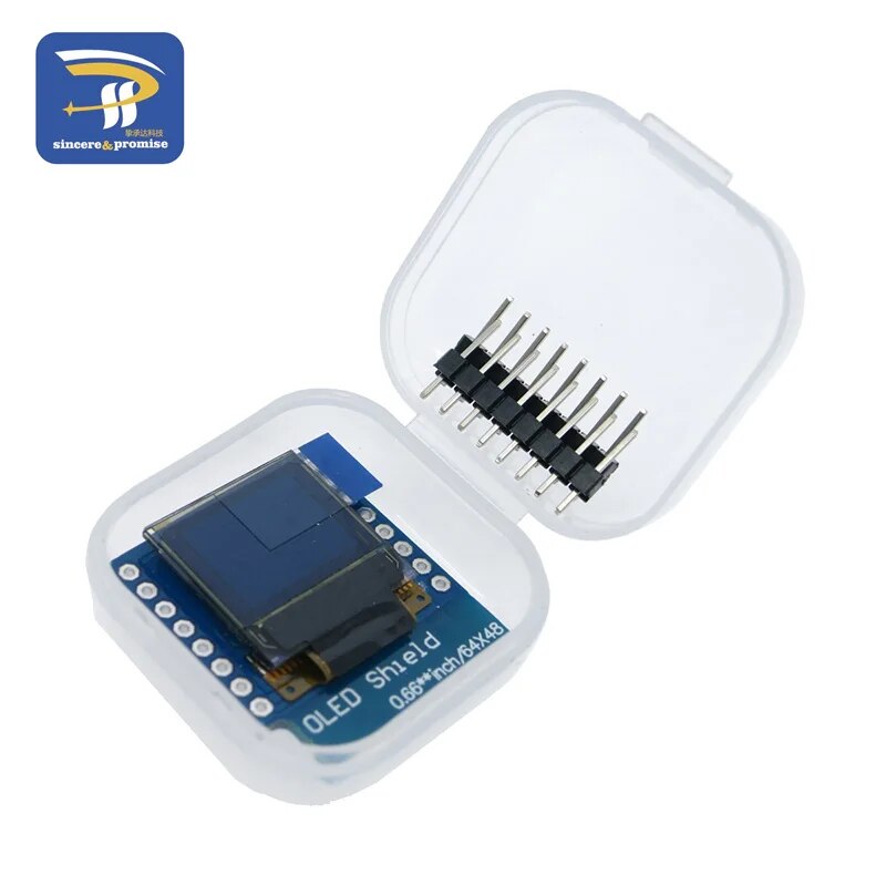 【Hey my home】0.66" inch For Wemos Oled IIC I2C LCD OLED Dispaly Shield Arduino Compatible For WeMos D1 Mini SSD1306 OLED Shield. 