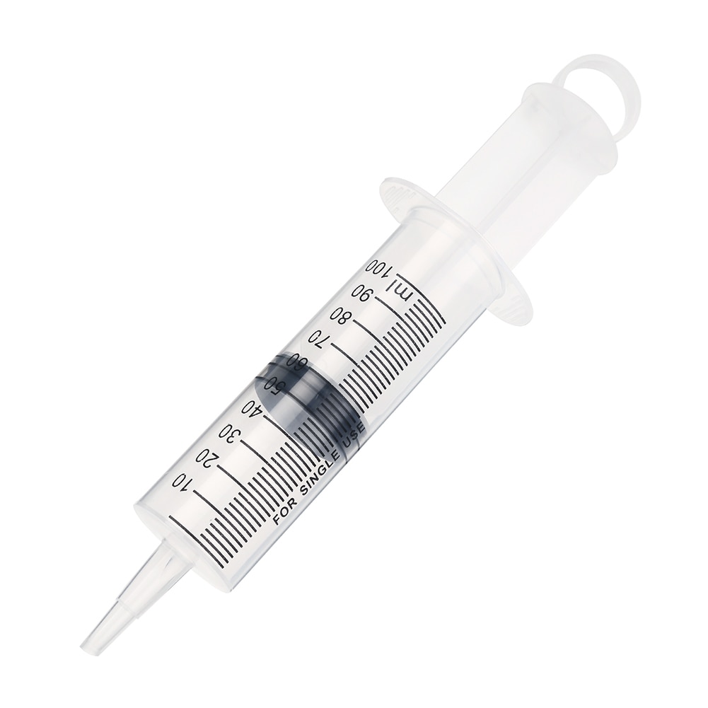 100-200ml Plastic Syringe Large Capacity Syringe Transparent Reu Sterile Syringe Nutrient Hydroponics Feeding Accessories - Multicolor - 100ml. 