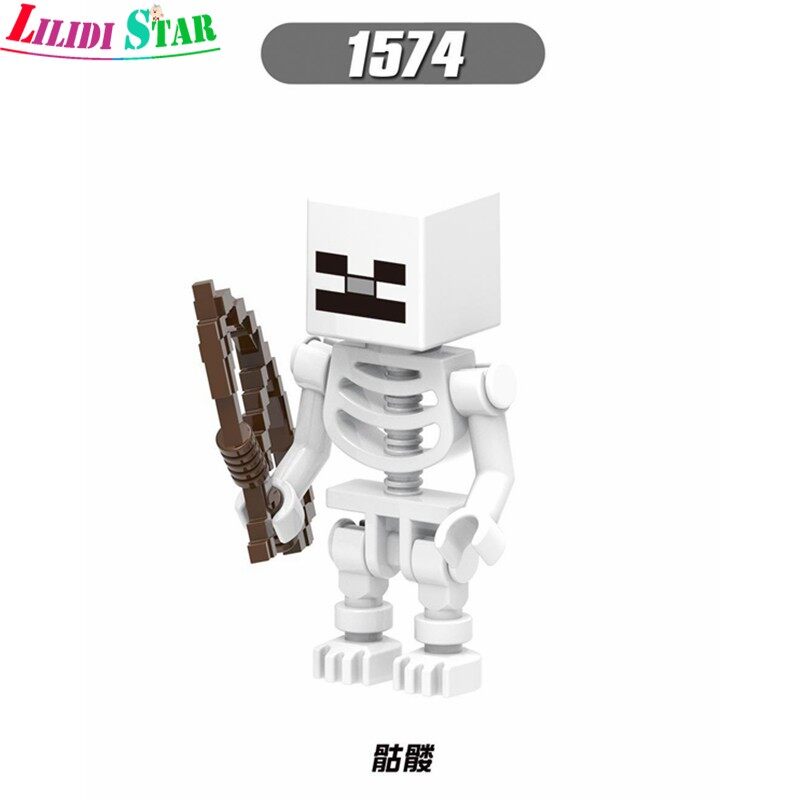 My World LegoING Minecraft Minifigures Steve Alex Zombie Iron Golem Enderman Model Building Blocks Diy Toys Gifts. 