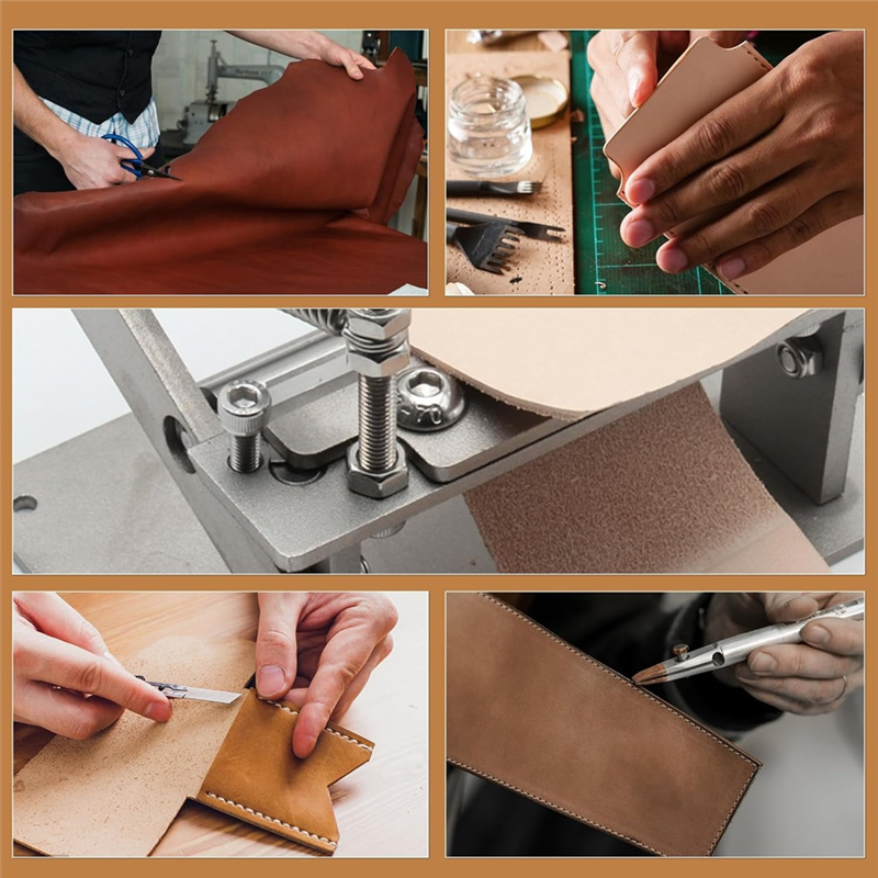 Manual Leather Splitter, Leather Skiving Tools with Clamp, Leather Skiver Machine for Leather Craft Working Tool. 