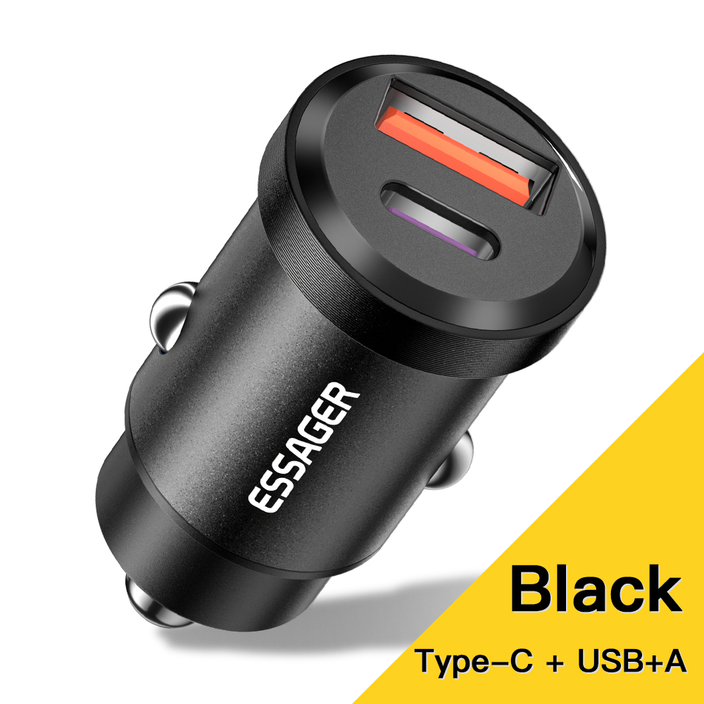 Essager 30W USB C Car Charger Fast Charging For Xiaomi iPhone 14 13 Oneplus Huawei Poco3 Redmi Type C Lighter Car Phone Chargers. 