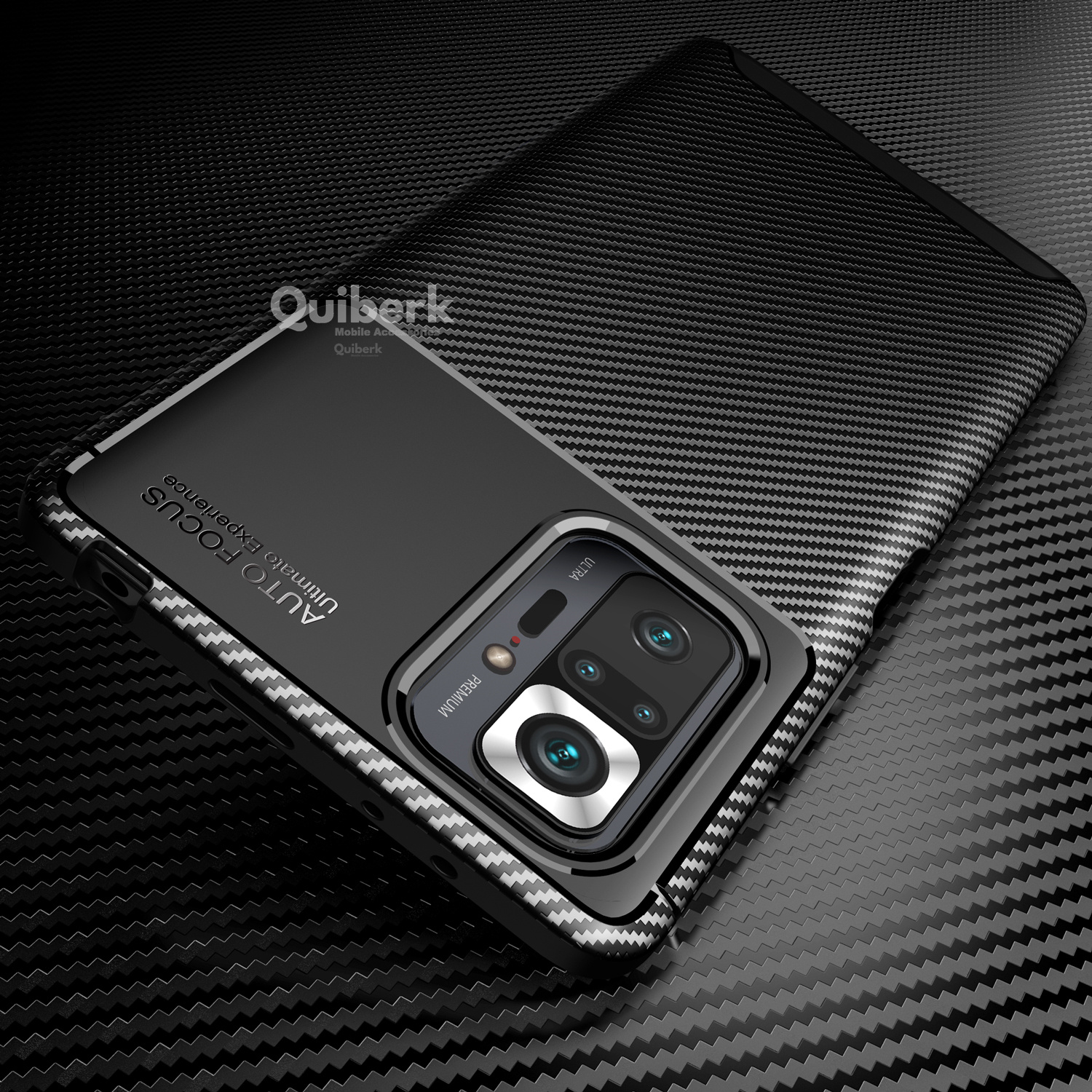 Quiberk for Xiaomi Redmi Note 10 pro soft carbon fiber beetle pattern shockproof slim back case cover. 