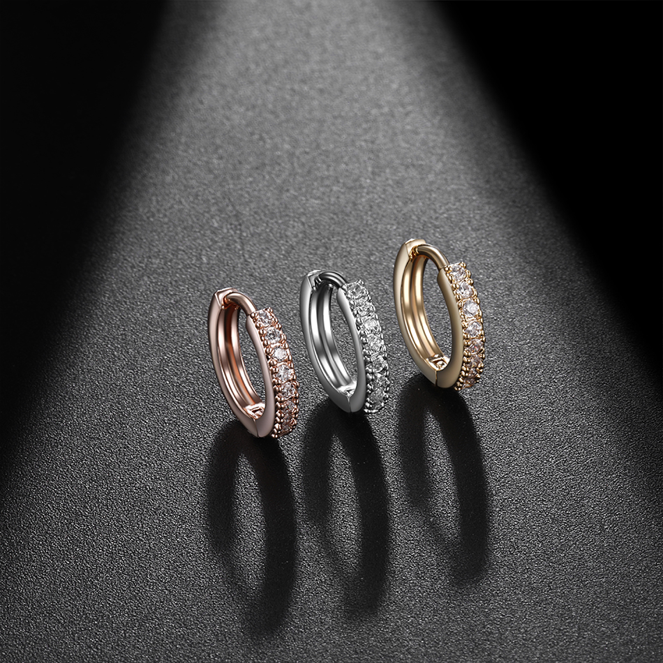 1PC Copper Hinged Segment Ring Hoop Septum Nose Rings for Women Round Shape Zirconia Cartilage Earring Piercing Body Jewelry. 