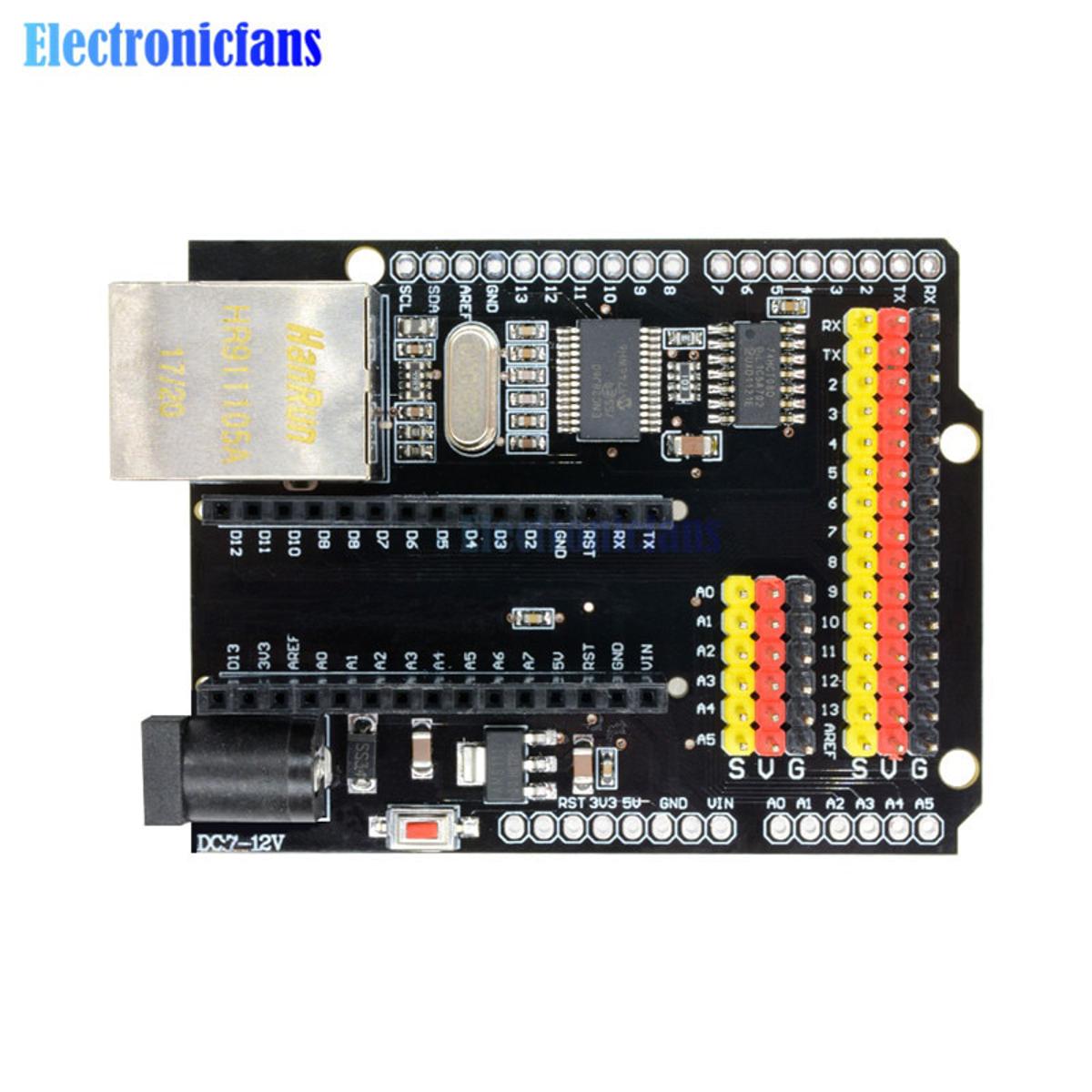 【happy one】diymore ENC28J60 Ethernet shield V2.0 LAN Network Module I/O SPI AVR PIC LPC for Arduino UNO R3 CH340G NANO
