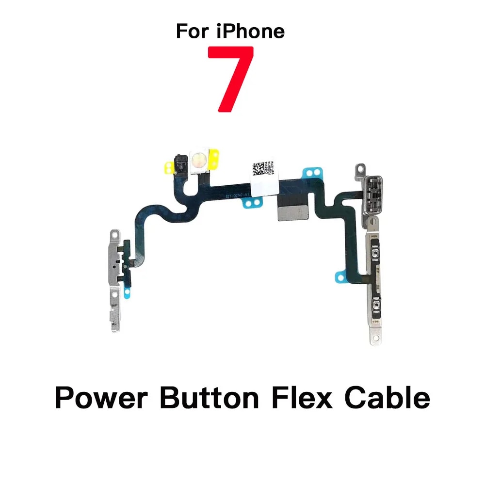 Power Flex With LED Flash Light Replacement For iPhone 7 8 Plus X XR XS 11 Pro Max Mute Volume Switch Flex Cable. 