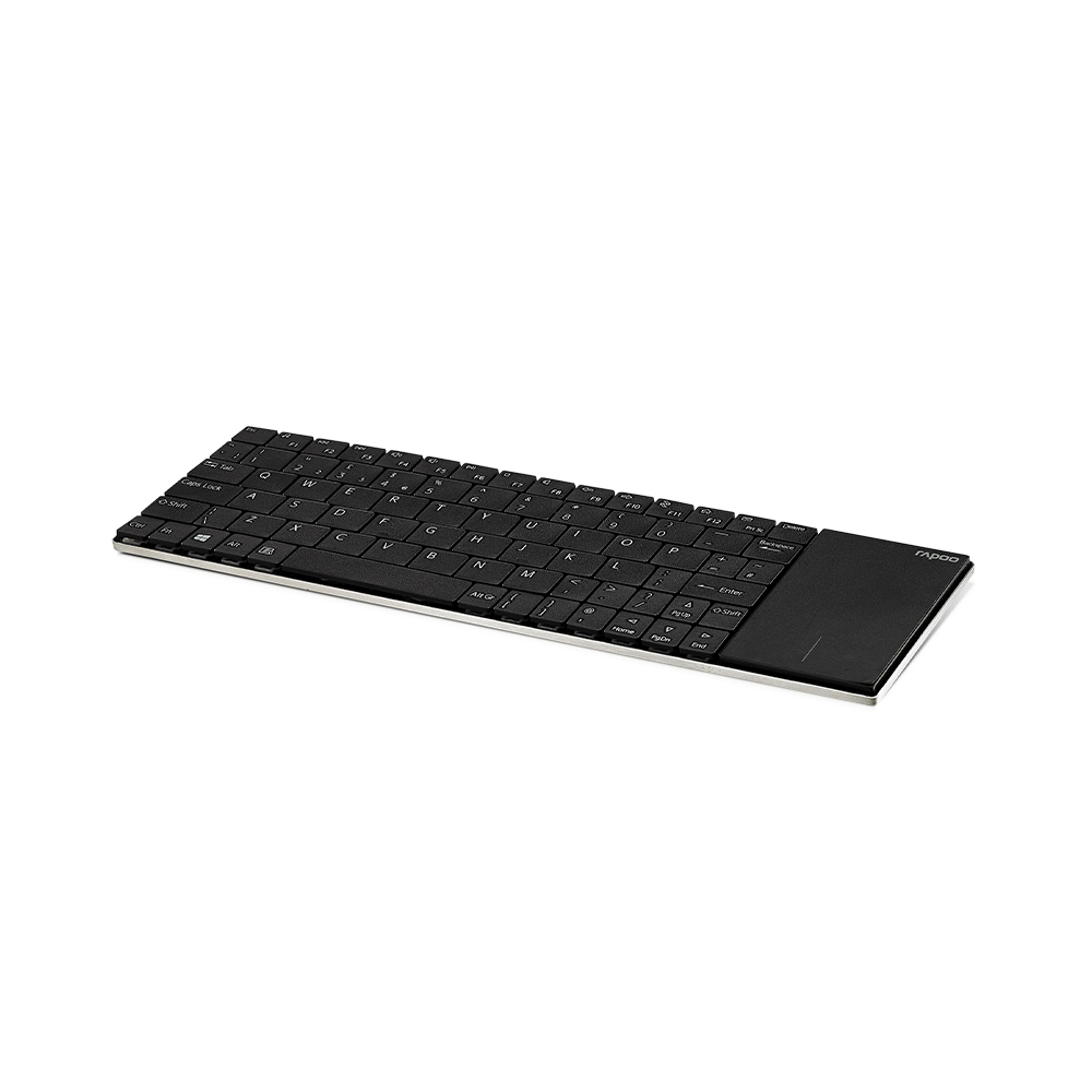 Rapoo E2710 2.4G Wireless Touch Pad Multimedia Keyboard Ultra-slim design Integrated Touchpad Up to 6 months battery life. 