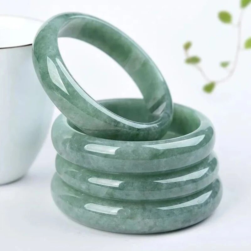 Real Jadeite Natural Ice Green Jade Bangle Original Certified Luxury Bracelet For Women Wholesale Gifts Girlfriend