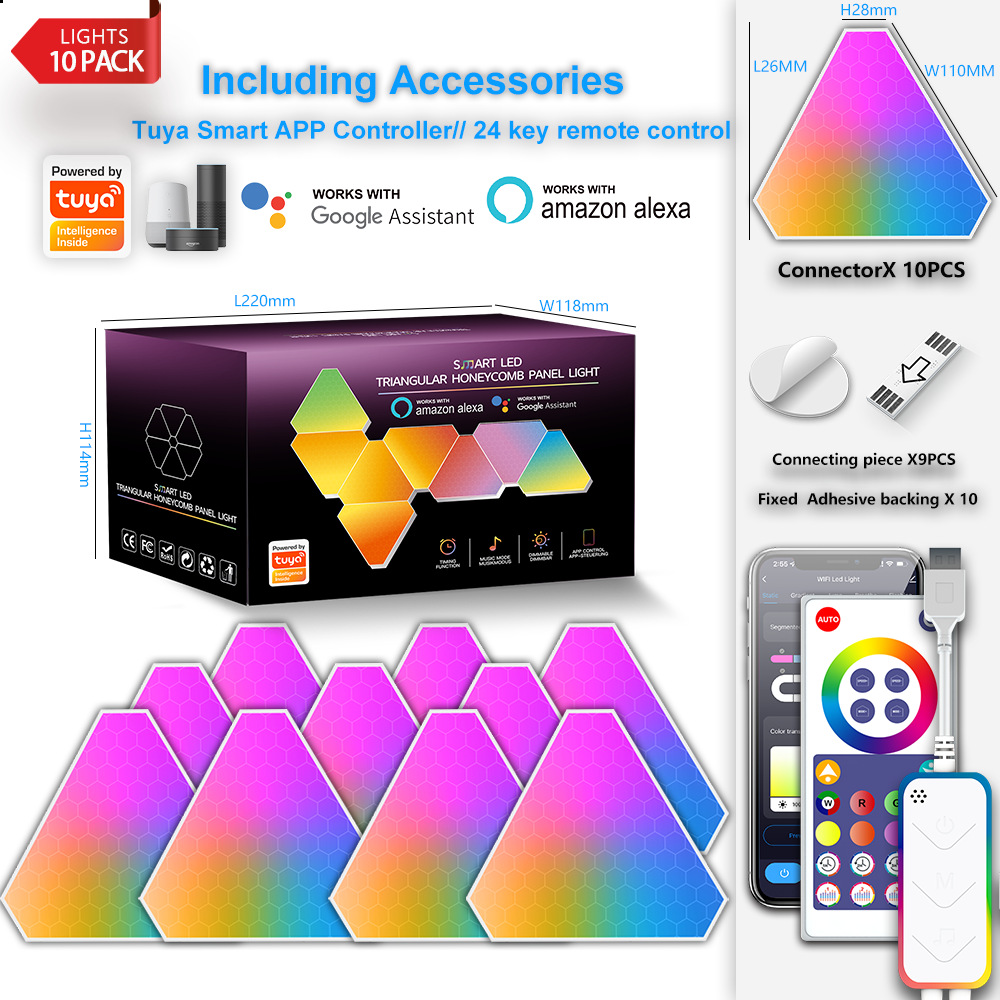 Triangle Smart Panels RGBIC light. 