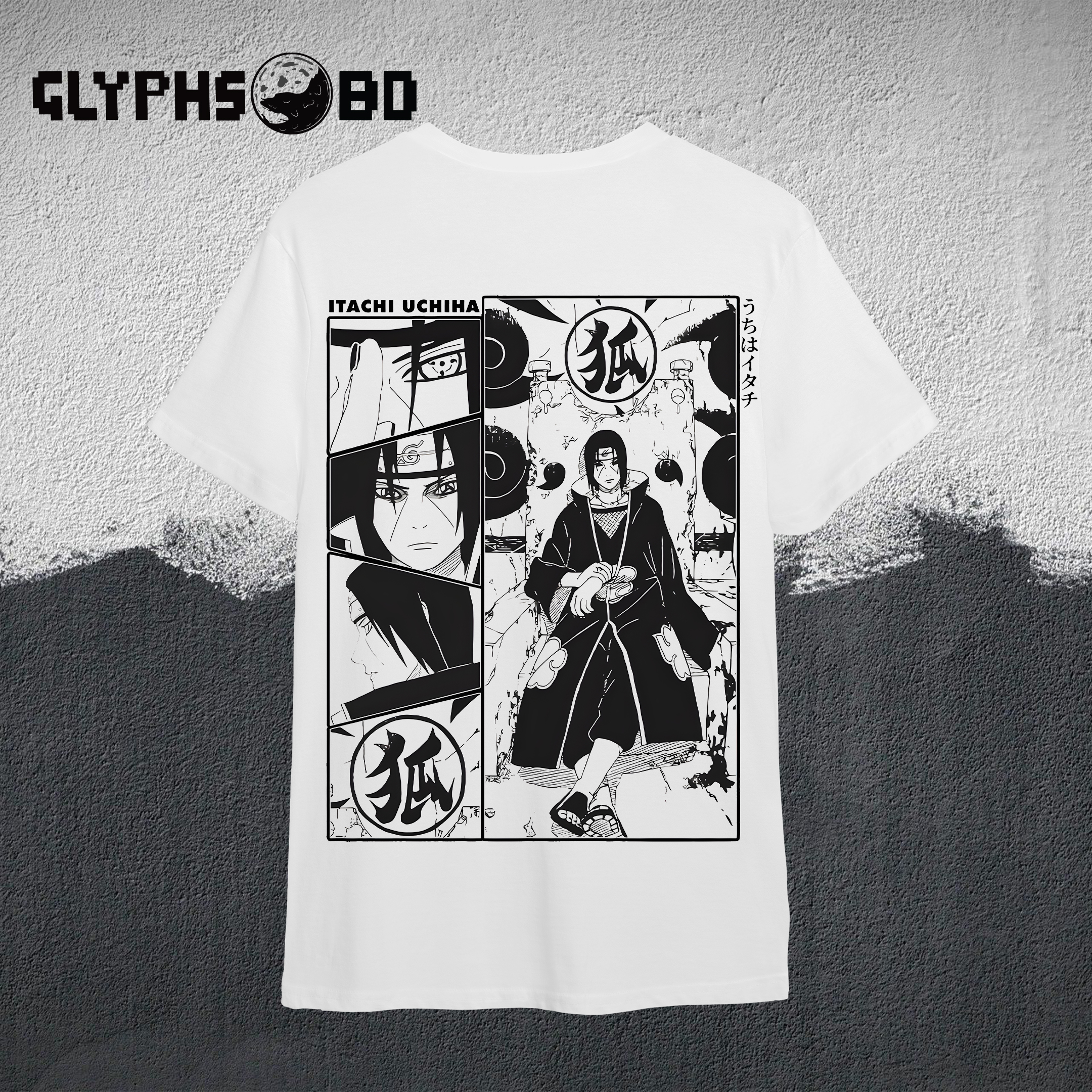 Itachi Uchiha White Both Side Naruto Anime T-Shirt By Glyphs Bd. 