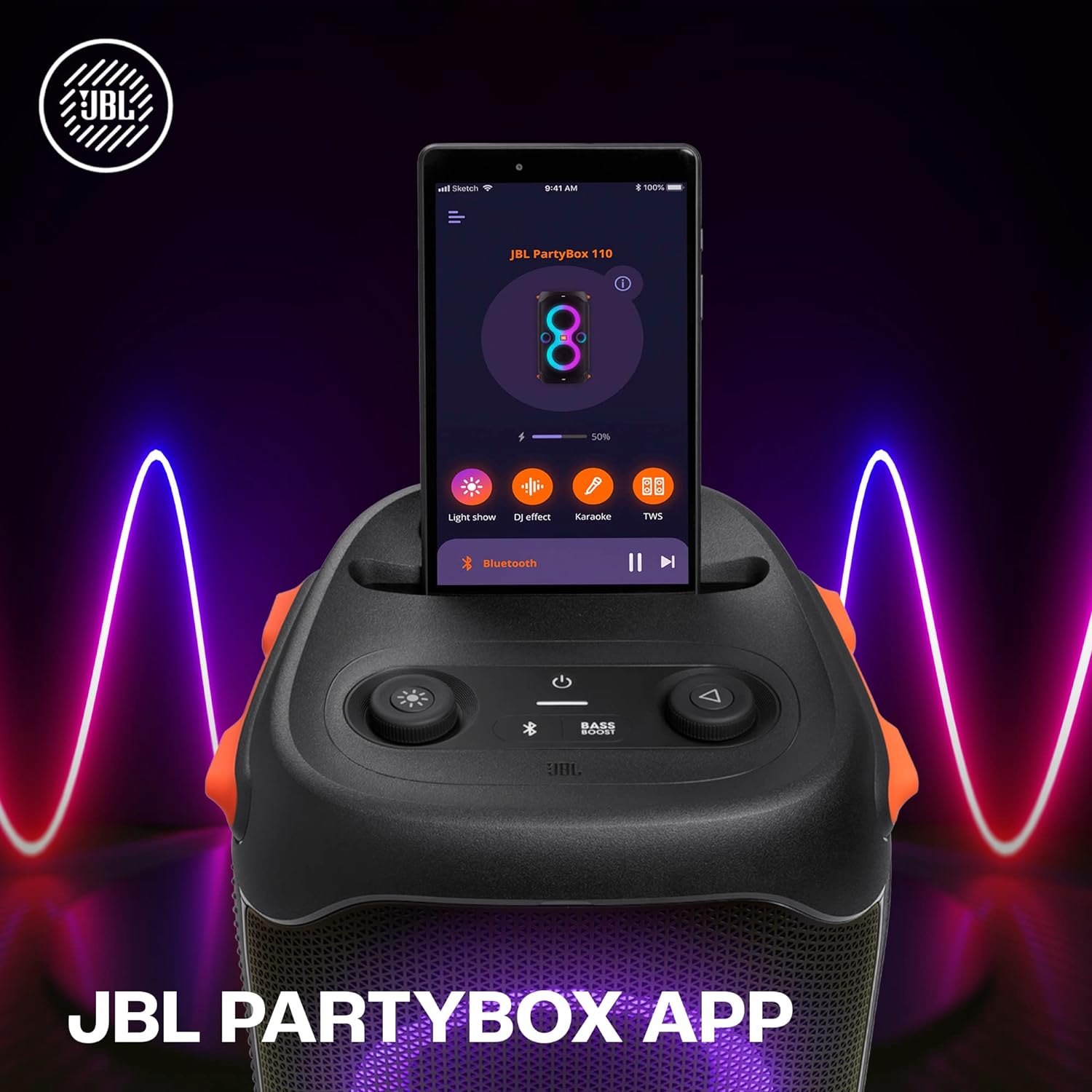 JBL PartyBox110 Bluetooth Portable Party Speaker. 