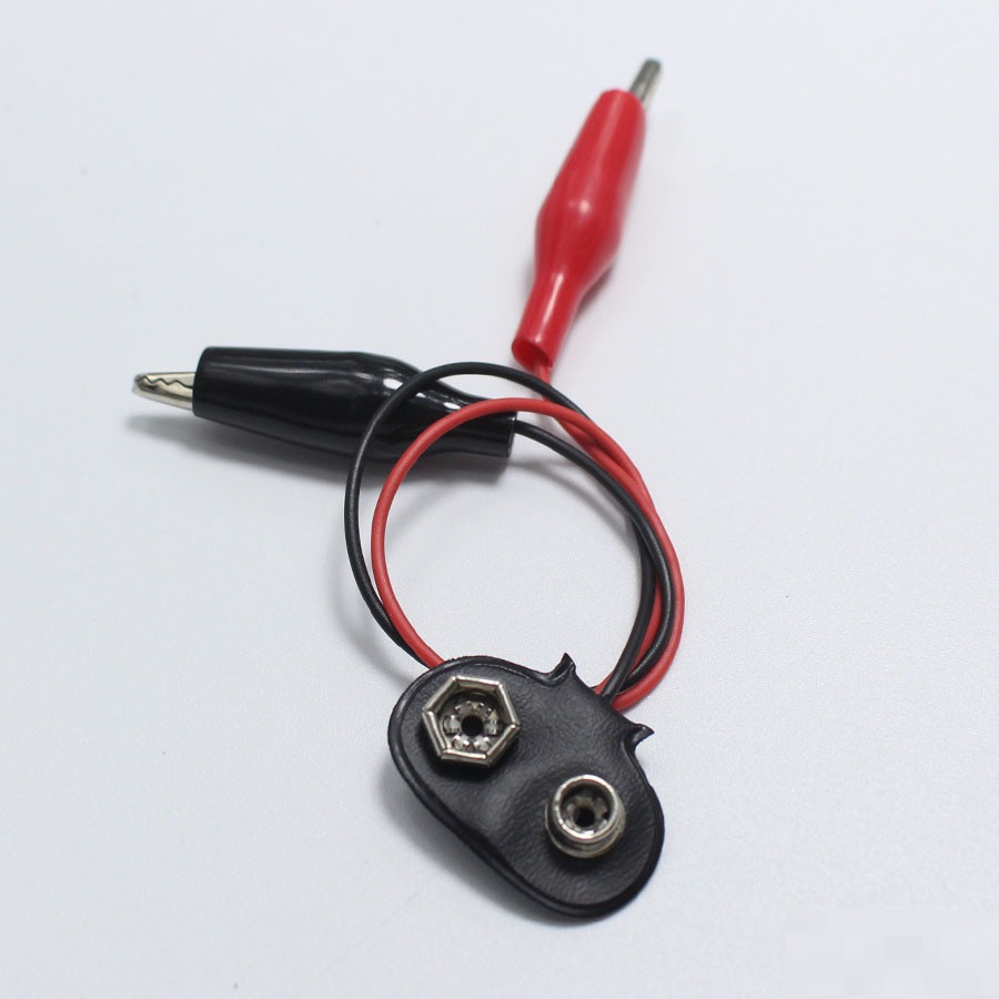 9v Battery Snap with Alligator Clips, 5PCS 9v Battery Connector to Dual Alligator Clips Cable. 