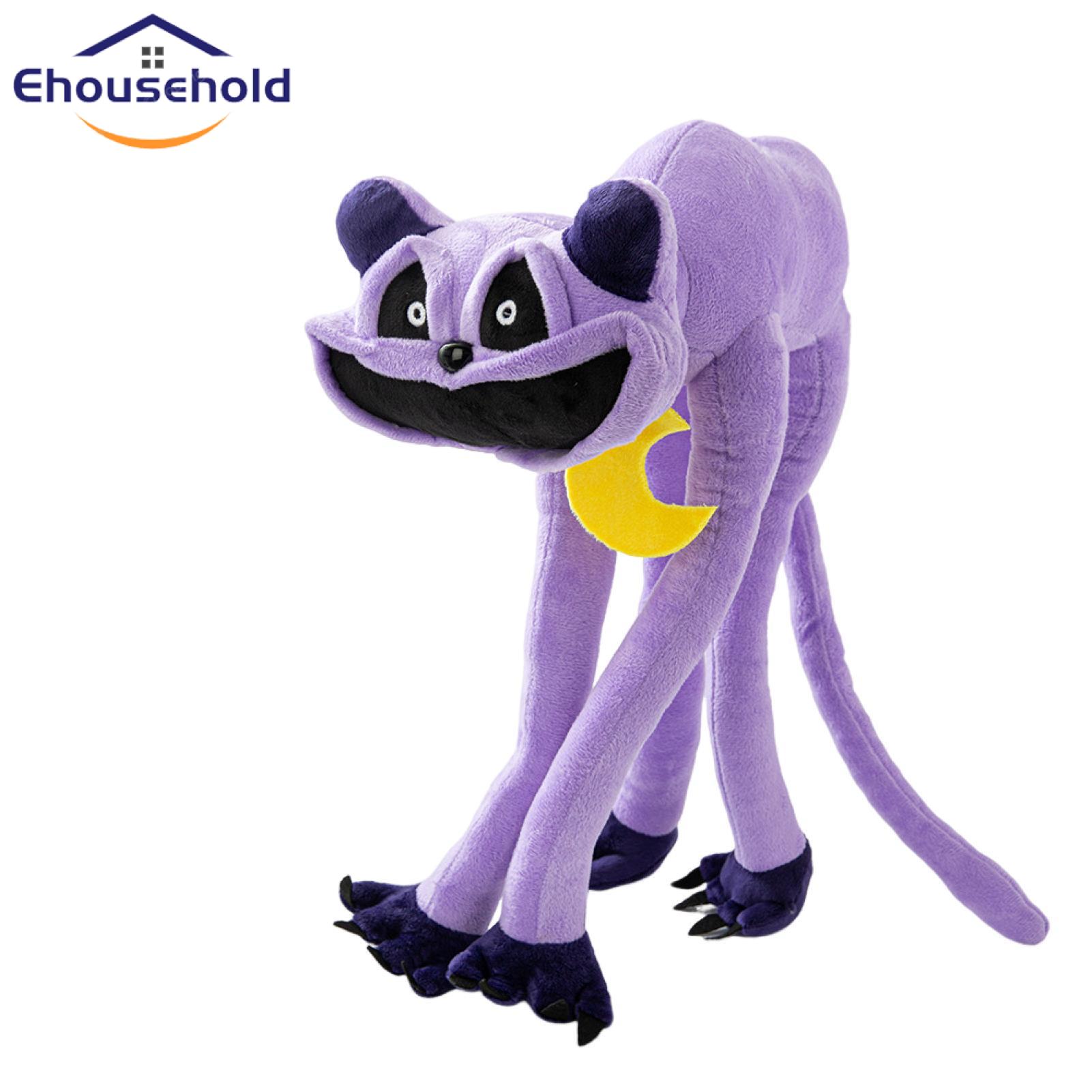 Plush Cat Flutter Big Mouth Smiling Purple Cat Plush Toy Soft Stuffed Animal Pillow for Game Fans Children Fluffy Catnap Plush Toy Unique Gift Idea Relaxing Plush Pillow. 