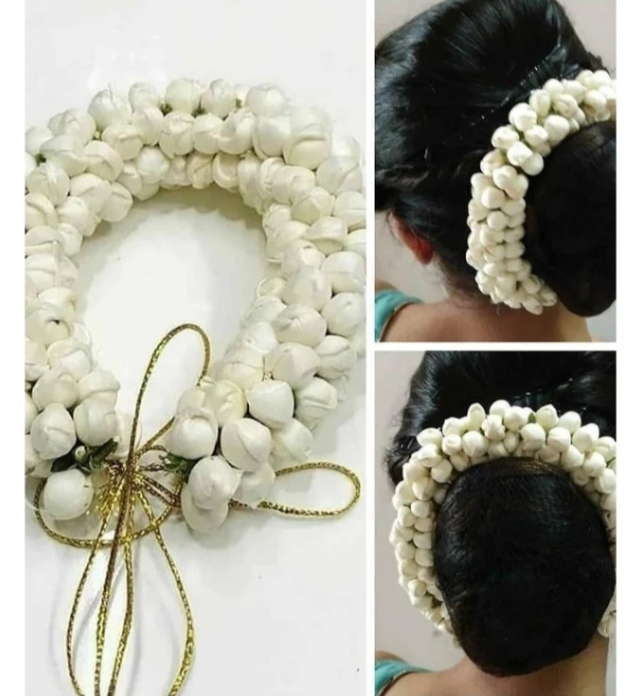 Artificial jasmine flower hair gajra white colour -1 pc. 