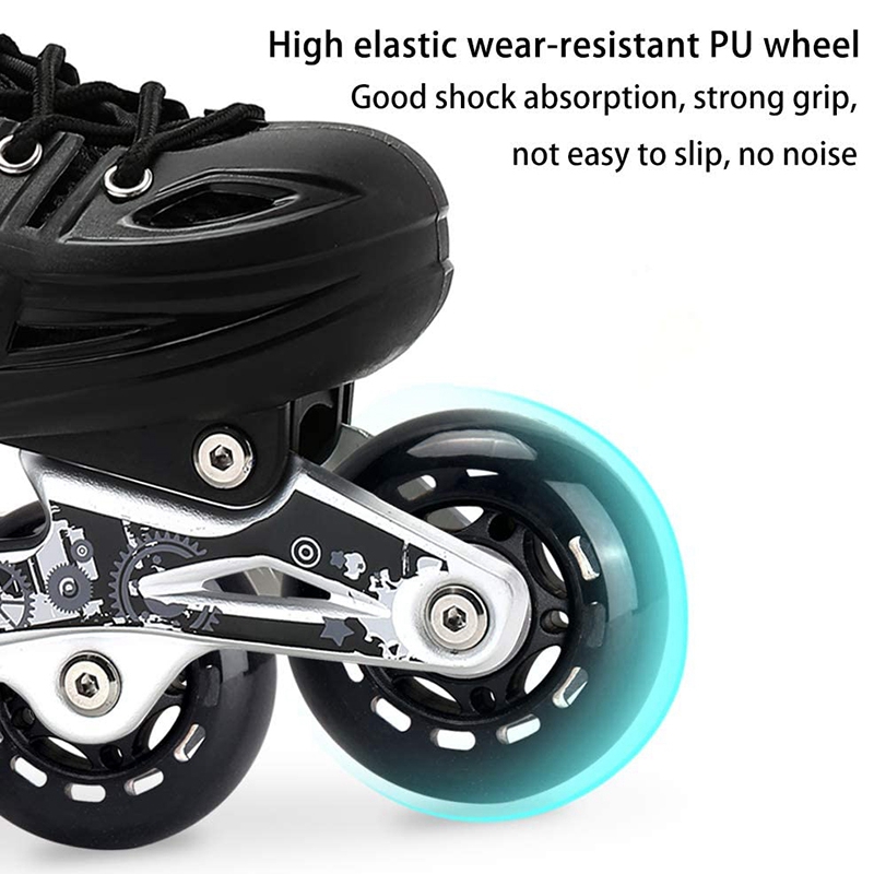 skating accessories-8 x Inline Skates Wheels-Black