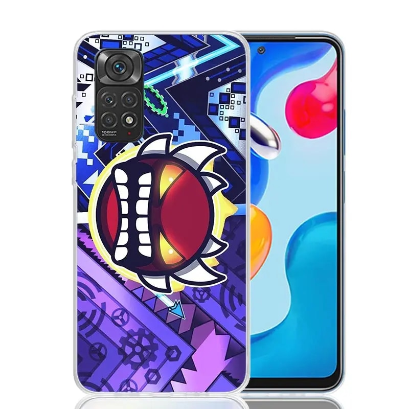 Geometry Dash Game Phone Case For Xiaomi Redmi Note 10 9 8 11 12 Pro 11T 11S 11E 10S 9S 9T 8T 8A 7 6 5 Plus Art Pattern Cover. 