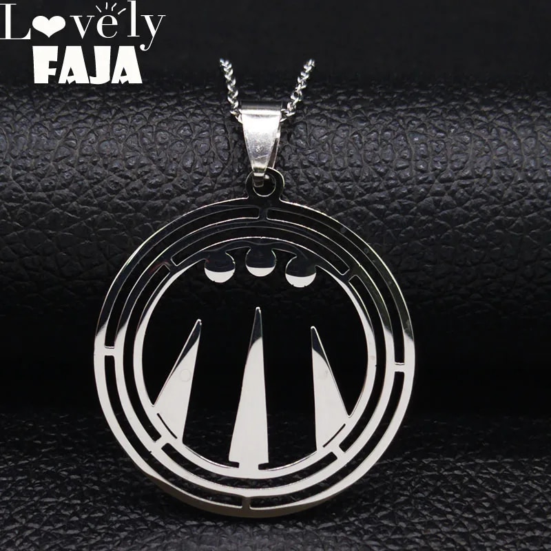 【3C VictoryEagle】Silver Color Druid Symbol Logo Sharm Amulet Decal Pin Patch Necklace Jewelry gargantilla