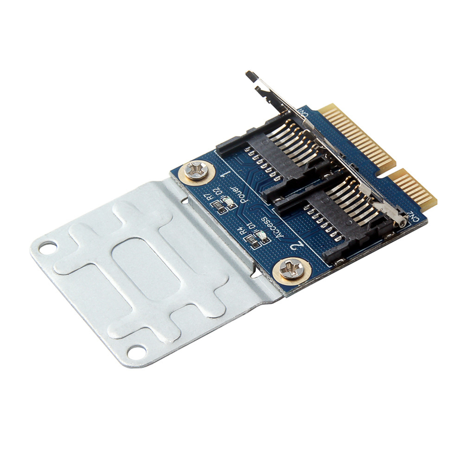 2 SSD HDD for Laptop Dual Micro- SD SDHC SDXC TF to Mini PCIe Memory Card Reader MPCIe to 2 Mini-Sdcards Mini Pci-E Adapter Designed for notebooks. 