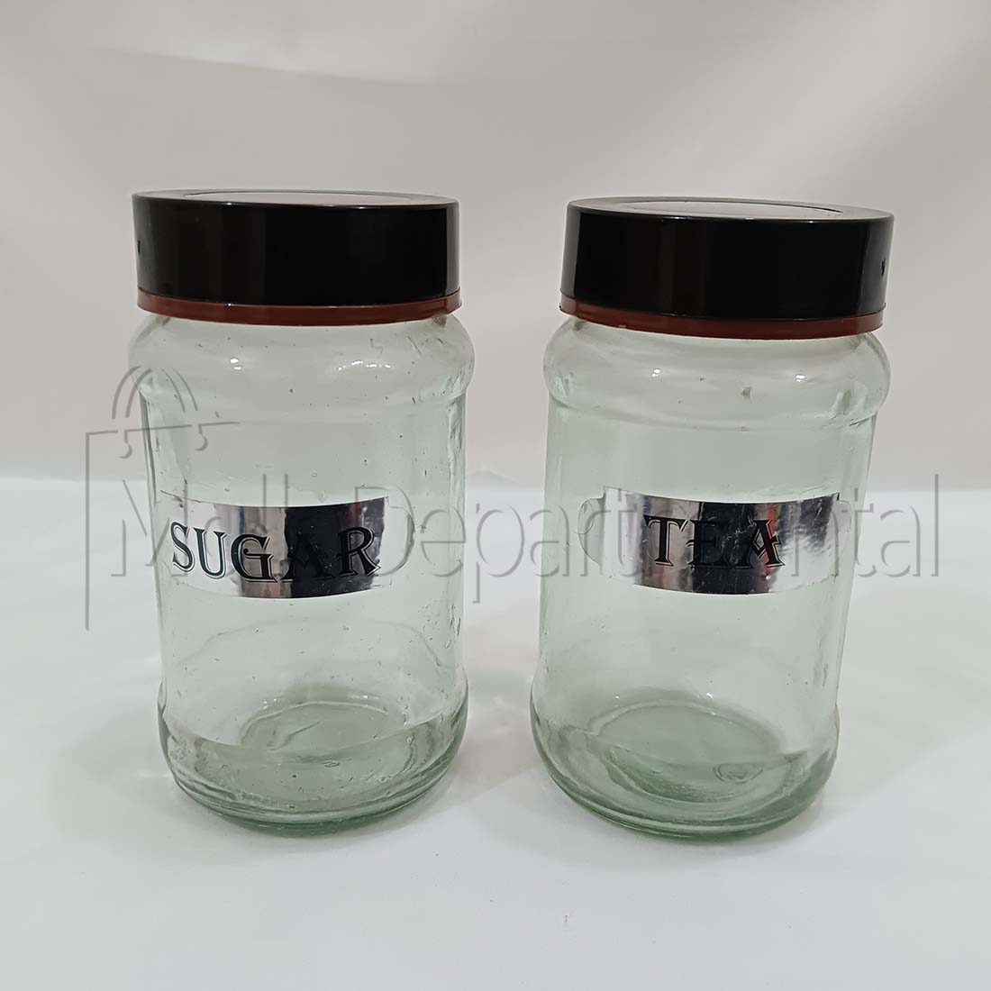 2 pcs Tea and sugar jar glass pot set for kitchen Tea and sugar pot Clear color glass pot. 