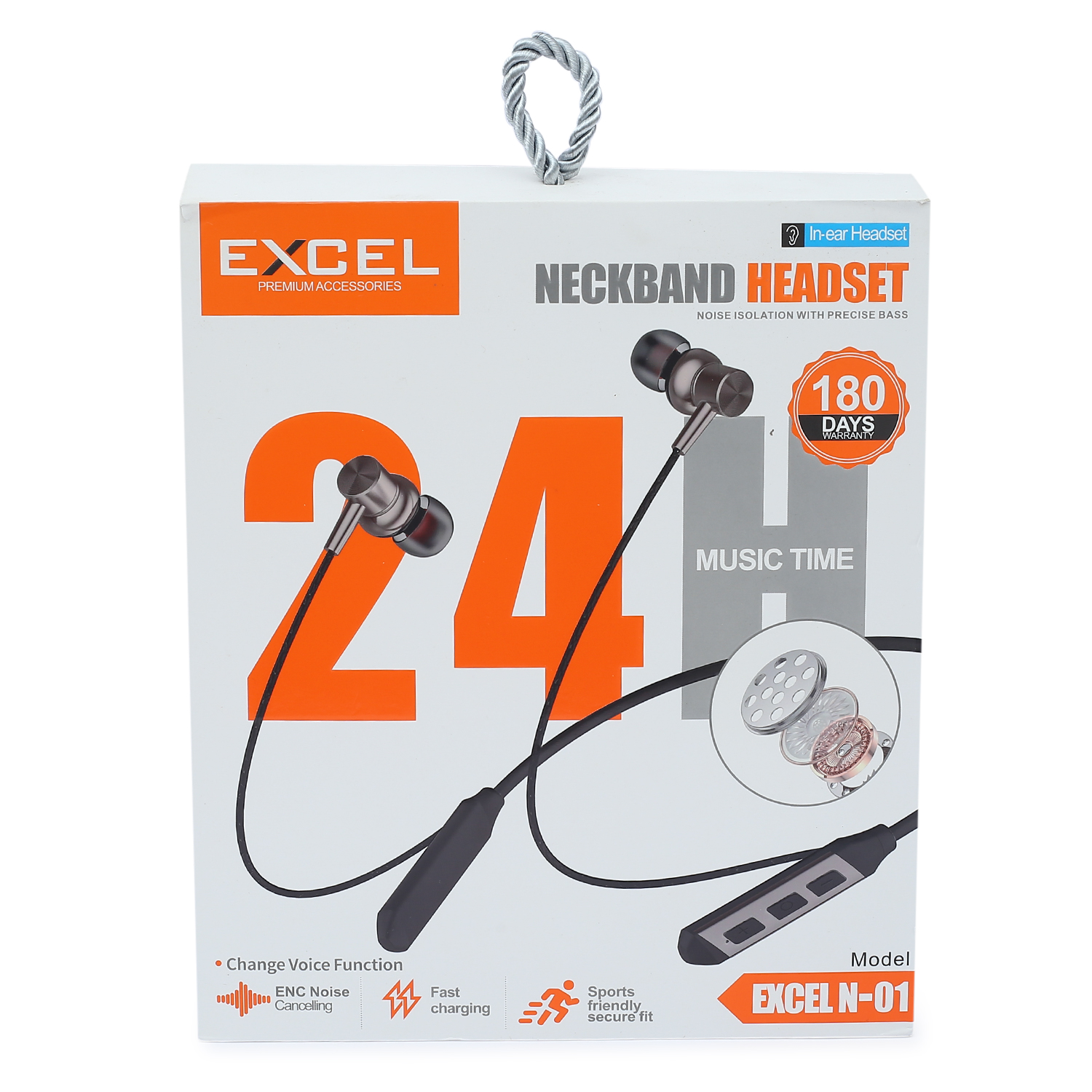 EXCEL N-01 HIGH QUALITY SOUND AND GOOD BASS WIRELESS NECKBAEND HEADPHONES. 