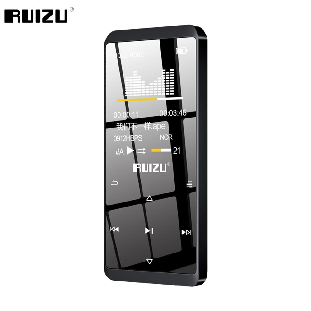 RUIZU D02 Bluetooth MP3 Player With Speaker Lossless Music Video Player 8G 16G Walkman Support FM Voice Recorder E-book TF Card