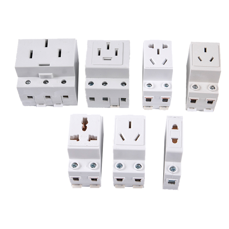 AC30 EU And AU Type 35mm DIN Rail Mount AC Power 10A 16A 25A 250V 440V 2/3/4/5 Pin Plug Modular Socket Demoo. 
