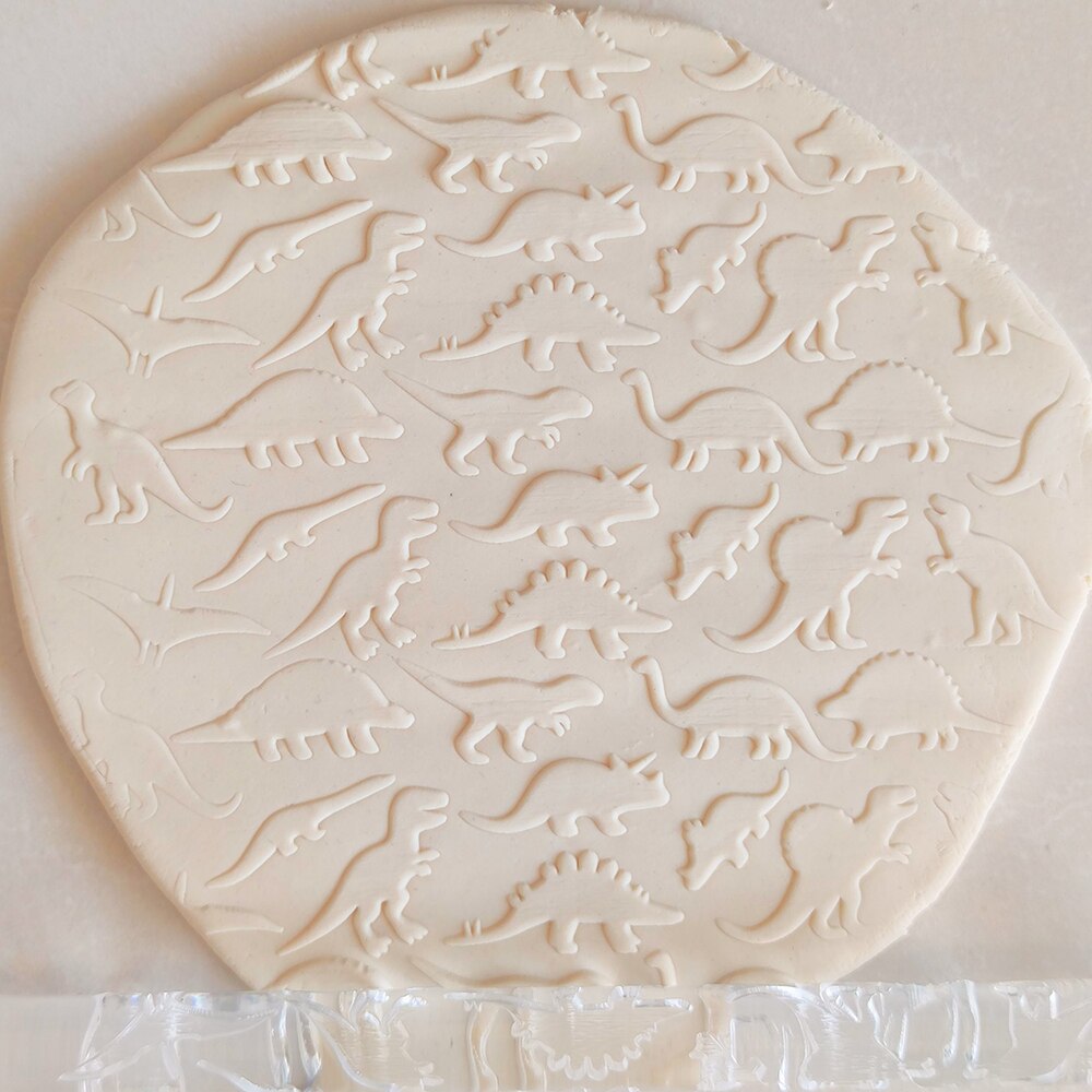Sugarcraft Tools Pie Crusts Pastry Dough Gum-Paste Sugar Cookies 3D Mini Embossed Rolling Pins With Dinosaur Pattern. 