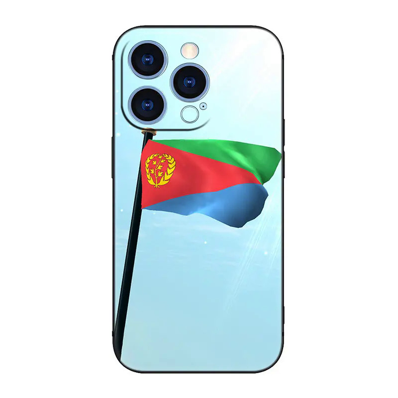 Eritrea Flag Phone Case For Apple iPhone 14 13 12 Mini 11 Pro XR X XS MAX 6S 7 8 Plus 5S SE 2020 2022 Black Cover. 