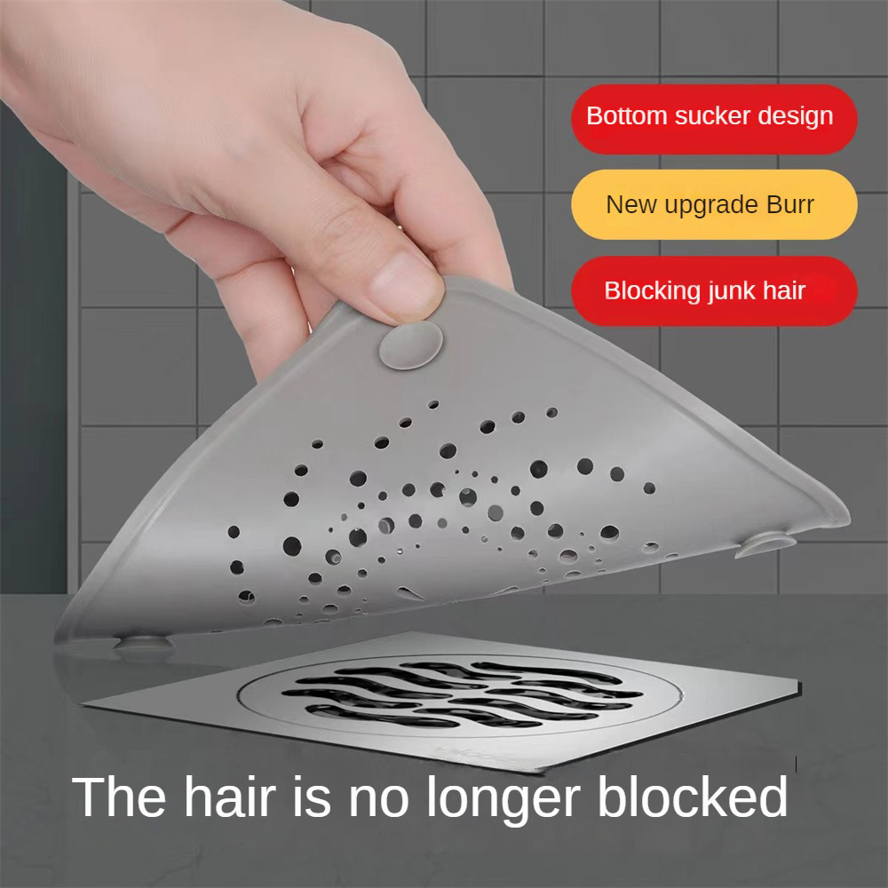 Sink Anti Clog Dense Mesh Hair Filter Sewer Mouth Filter Bottom Suction Cup Square Household Products Floor Drain Cover Tricolor. 