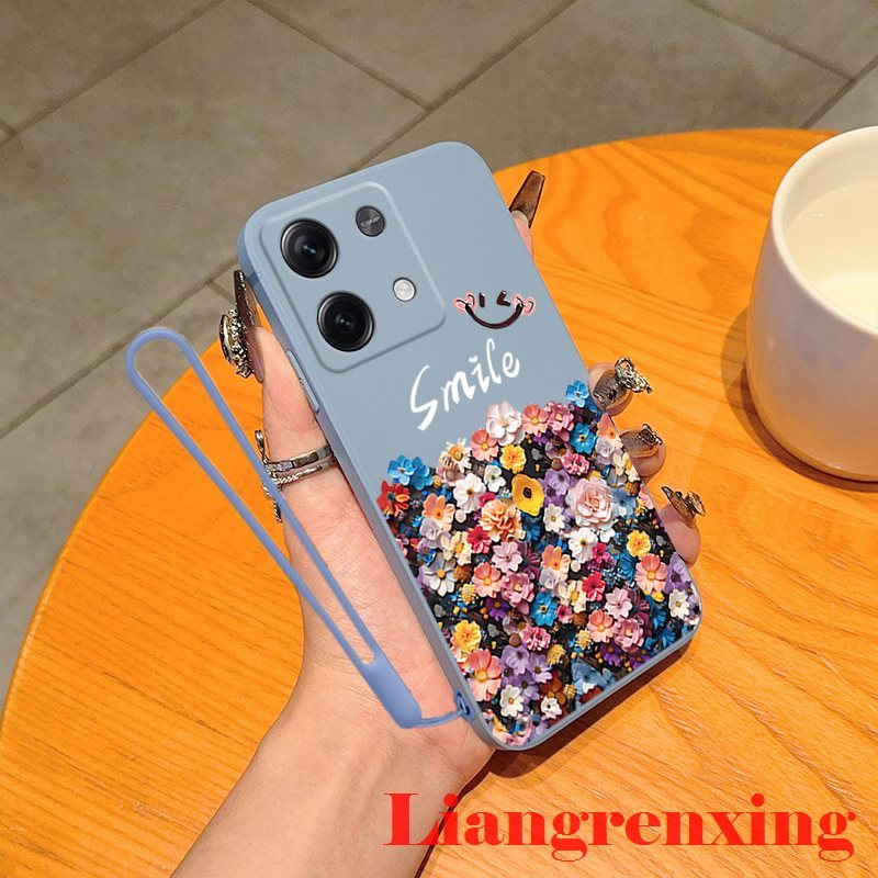 Casing Xiaomi Poco X6 Pro 5G Poco M6 Pro 4G Redmi 13C 5G Poco M6 5G back cover phone case softcase liquid silicone protector smooth shockproof bumper cover new design cartoon smile ytxsh01