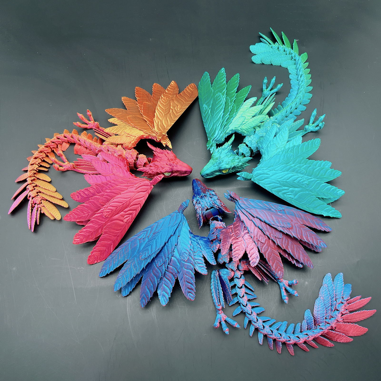 Home Office Dragon Decoration Interactive 3d Printed Dragon Fidget Toy Articulated Flying Dragon Figure for Kids Adults Desktop Decor Gift 3d Printed Dragon Toy