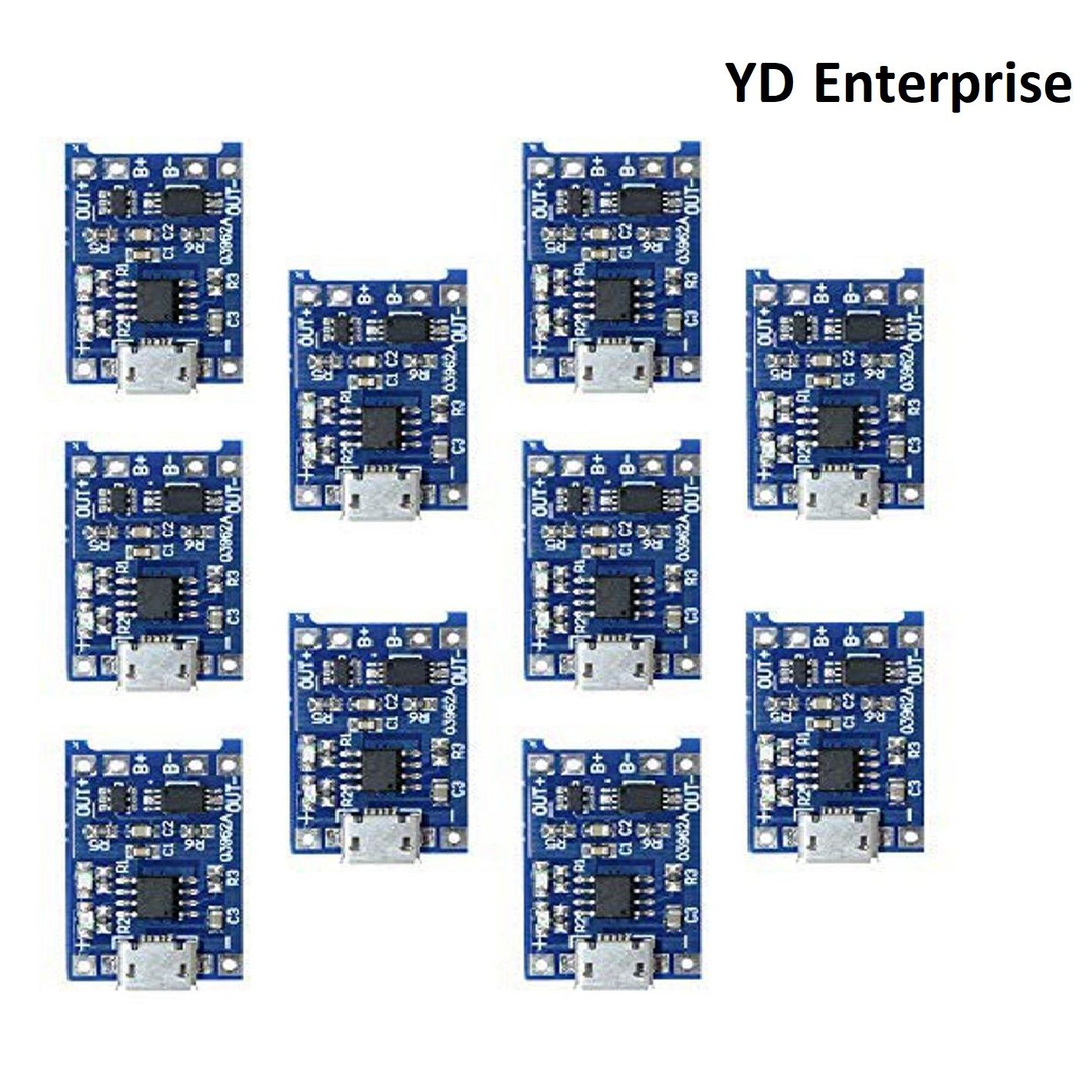 10pcs Micro USB 5V 1A 18650 TC4056A Lithium Battery Charging Board Charger Module with Dual Protection Function