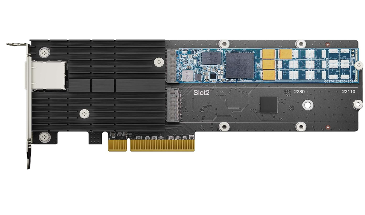 Synology 10Gb Ethernet and M.2 Adapter card E10M20-T1, RJ-45; 1 port. 