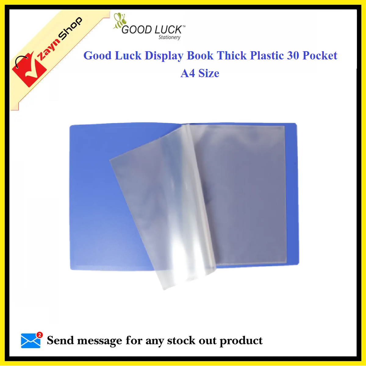 Good Luck Display Book 30 pocket Thick Plastic File Folder Display Presentation Book, A4 Size Random color 1pcs. 