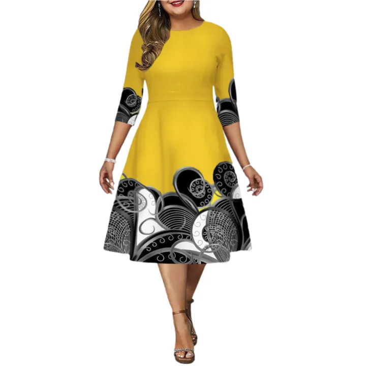 Office Lady Dress Round Neck A-Line Slim Dress: Buy Online at Best Prices  in Bangladesh 