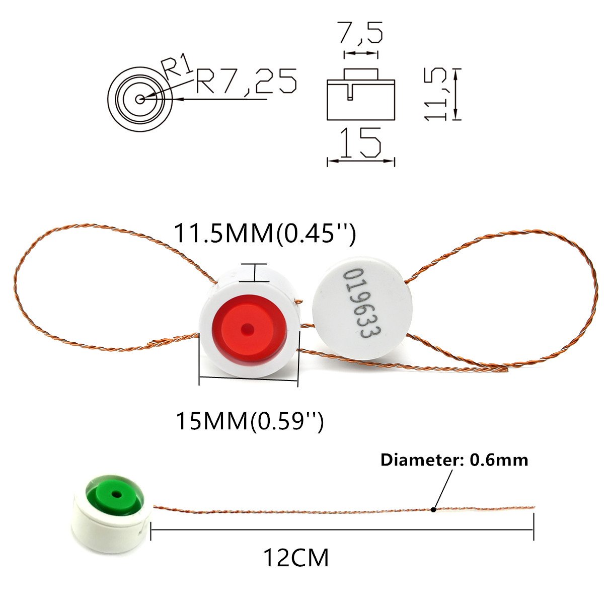 100pcs Serial Numbered Electric Meter Seals Tamper Evident Meter Seal Tag Press Type Safety Padlock For Gas Meters Water Meters. 