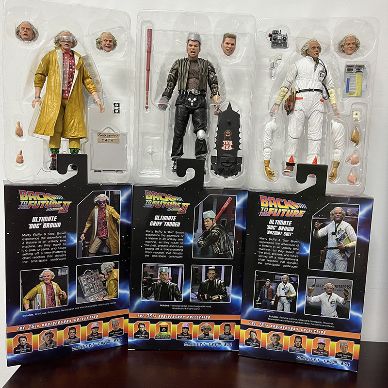 NECA Back To The Future Marty McFly Biff Griff Tannen Doc Brown Doc Brown Hazmat Suit Action Figure Martin Joker Clown Model Toy. 