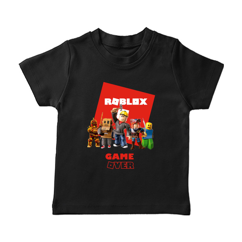 Smartynerdy Black Roblox Minecraft kids Cotton T-shirt