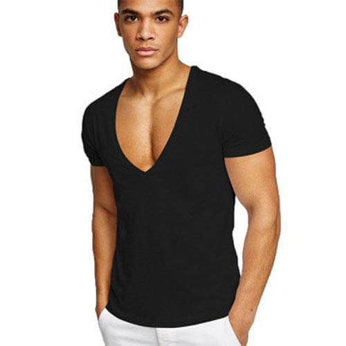 Summer Sexy Deep V-Neck Men's T Shirt 