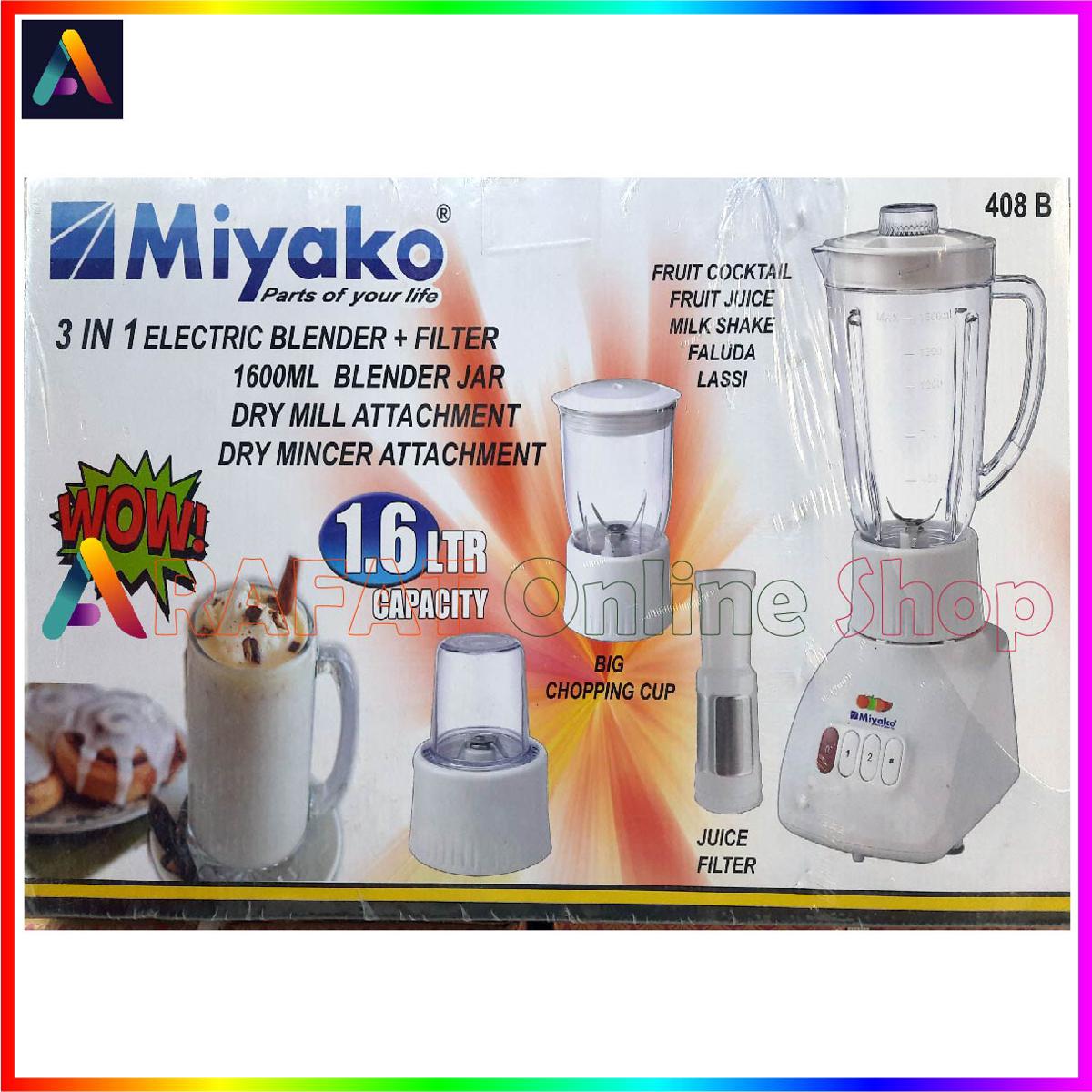 Miyako 3 in 1 Blender with juicer Filter 1.6 Liter Capacity 408 B