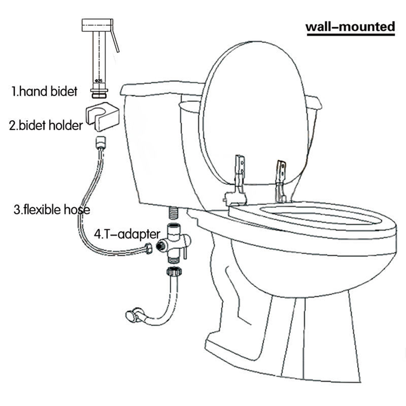 Bidet T Adapter with Shut-Off Valve 3-Way Tee Connector 7/8In X 7/8In X G1/2 for Toilet Bidet Sprayer. 